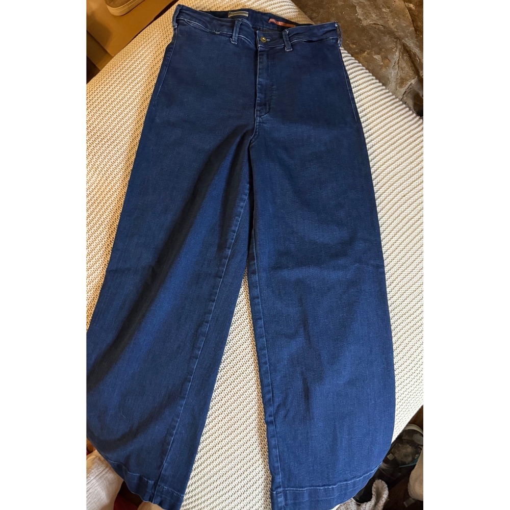 Pilcro and the Letterpress Anthropologie High Rise Wide Leg Jeans Dark Wash 30